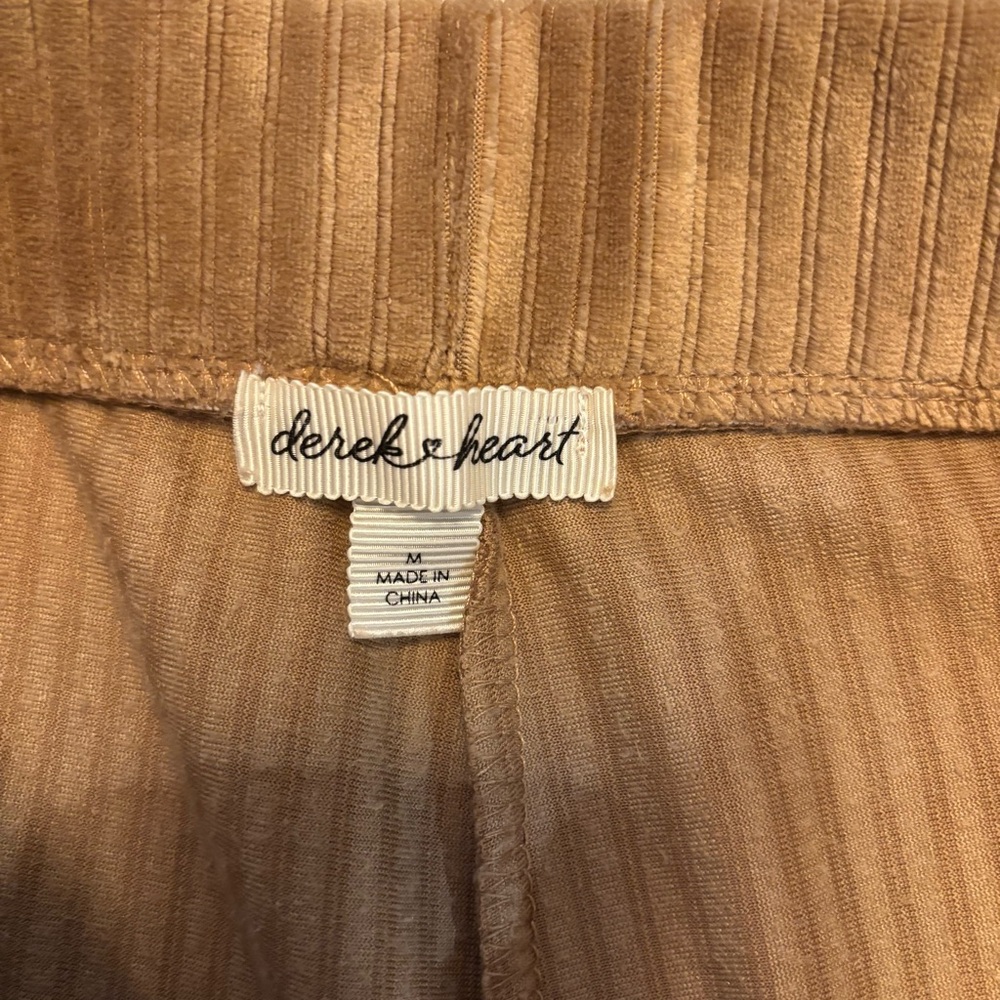 Derek Heart Camel Ribbed Pants - Picture 2 of 8